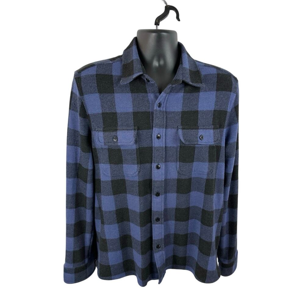 Faherty Legend Buffalo Check Flannel Plaid Button Up Shirt Sweater Size Large